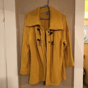 Mustard yellow cardigan jacket